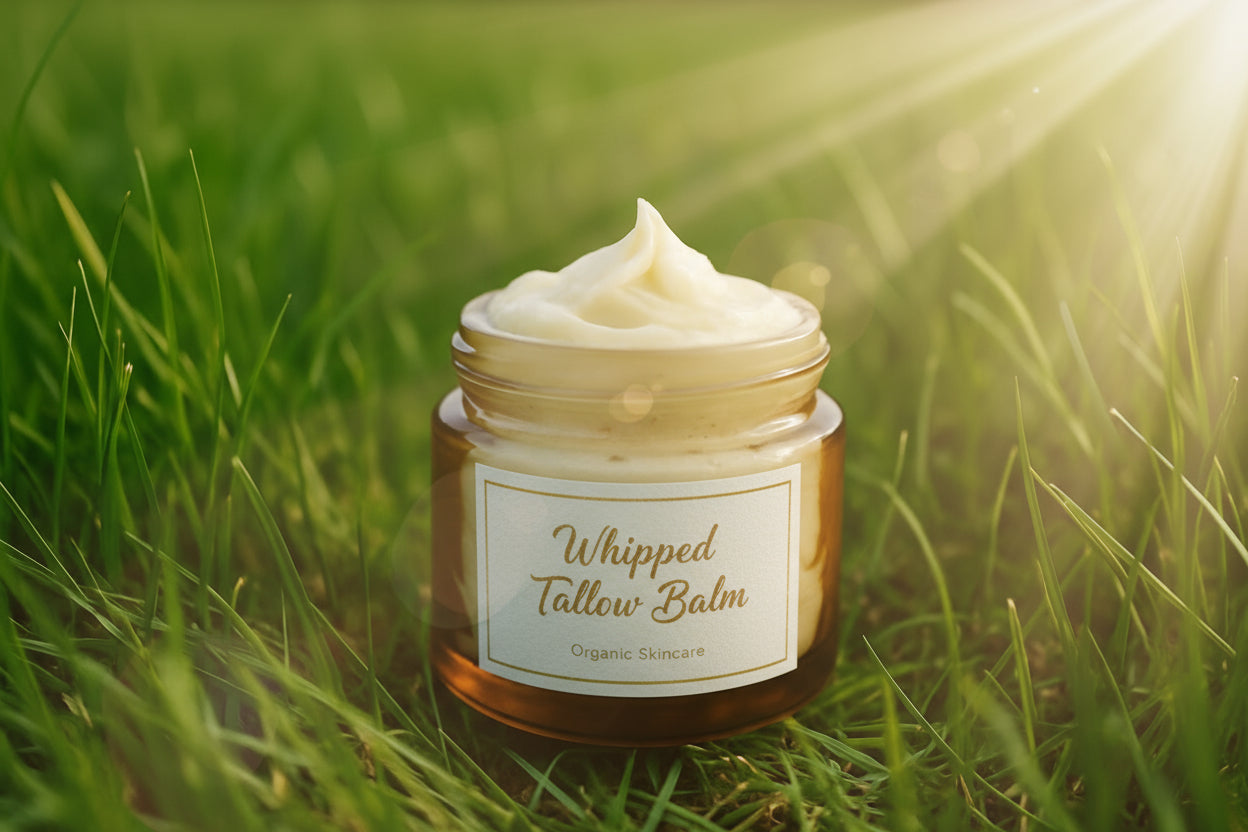 Beef Tallow for Skin (Unscented 4 Oz) - Whipped Tallow Balm for Face and Body - Natural Moisturizer for Sensitive Dry Skin - Handmade Body Butter Lotion - 100% Grass-Fed - Gentle Skincare